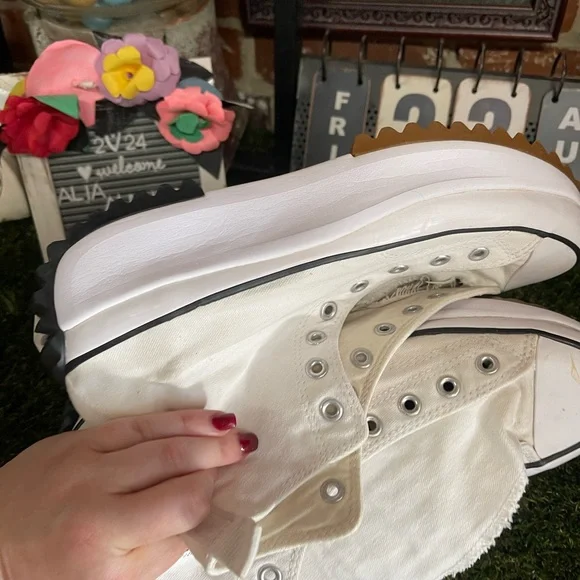 Converse Run Star Hike Hi Women Shoes Sneakers high tops White 100% Authentic - Picture 7 of 12
